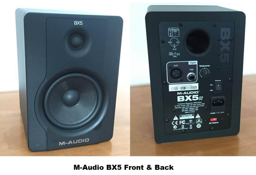 M-Audio BX5 front and back