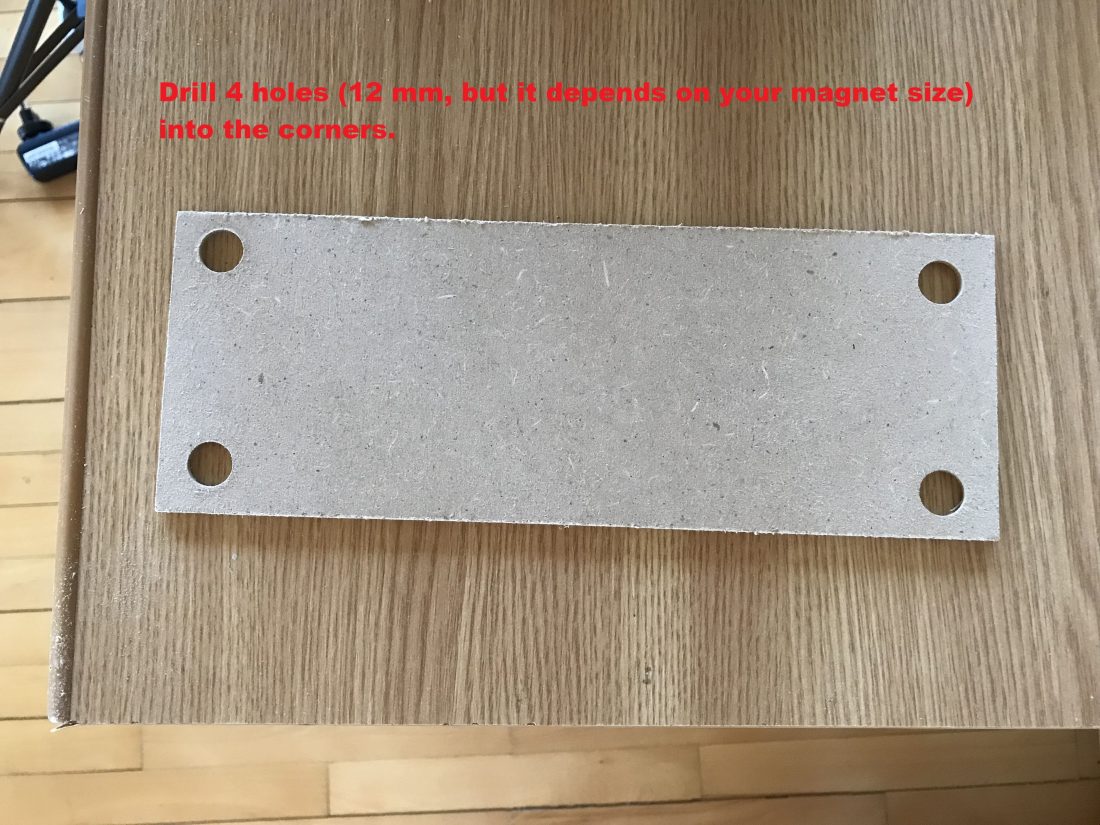 Panel with drilled holes