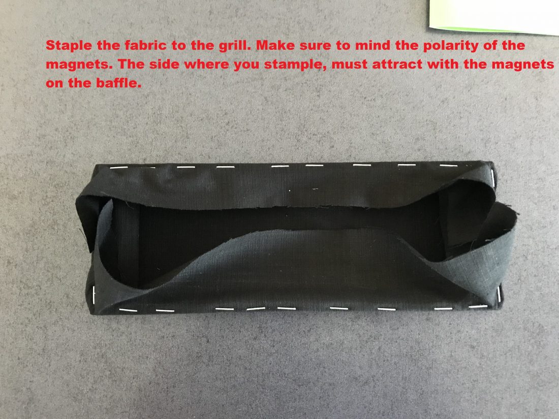 staple fabric to grill