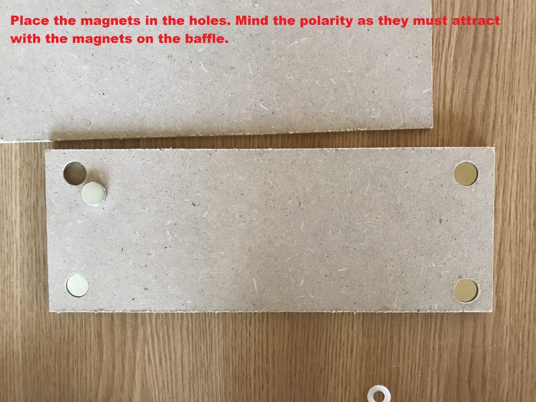 Magnets inserted into holes
