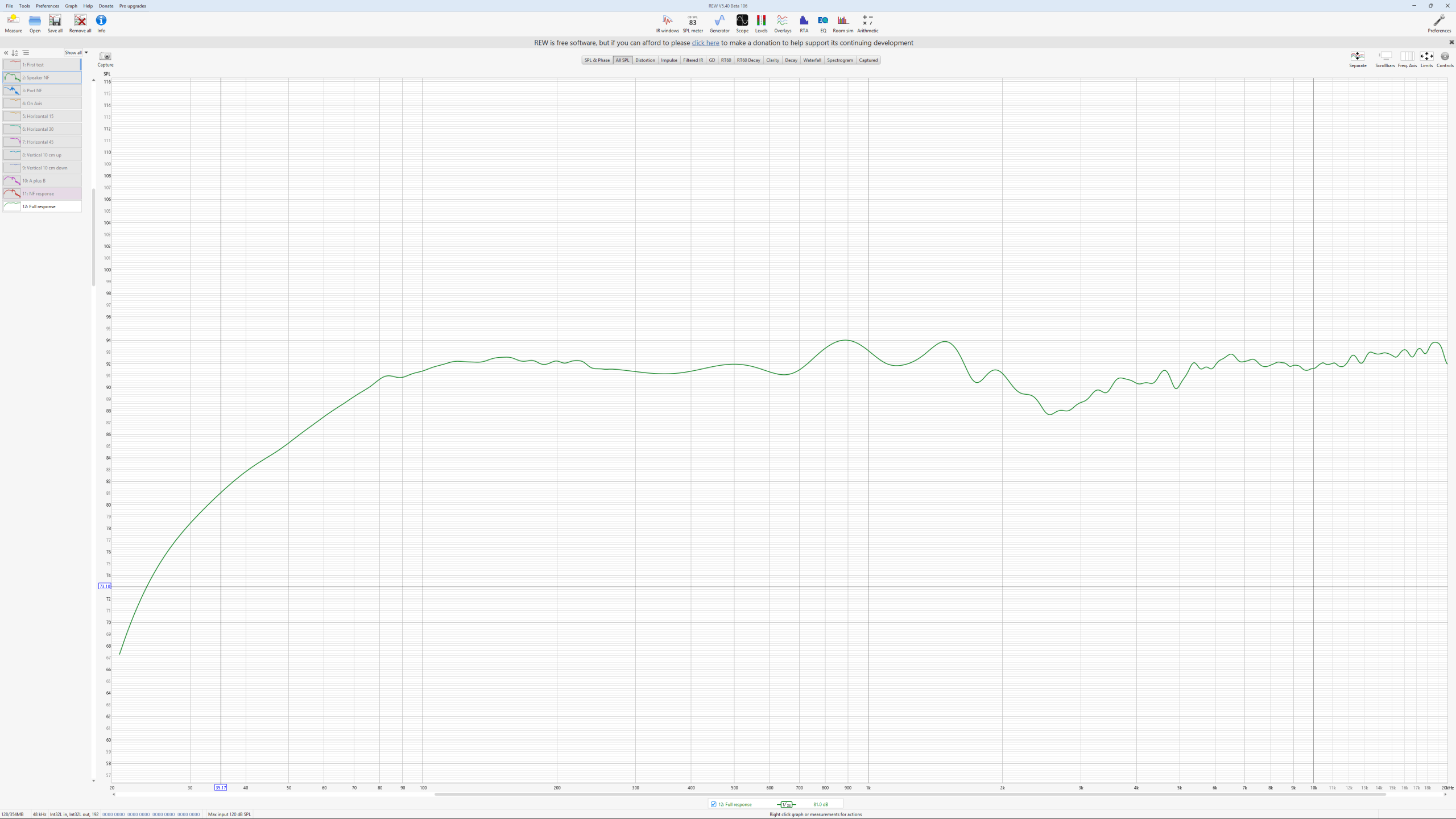 Aliexpress speaker box frequency response